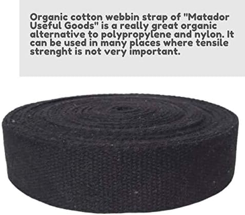 Heavy Cotton Webbing 1 1/2 Inch - Straps for Arts and Crafts - 5, 10, 25, or 50 Yards, Over 10 Colors (Black, 10 Yards)