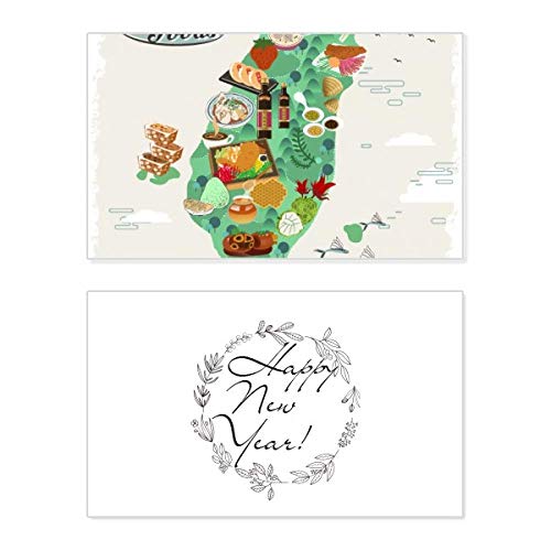 Tarjeta conmemorativa de Año Nuevo con diseño de mapa de China y Taiwán