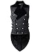 DarcChic Mens Vest Waistcoat Tailcoat Black Velvet Gothic Steampunk (XXL, Black)