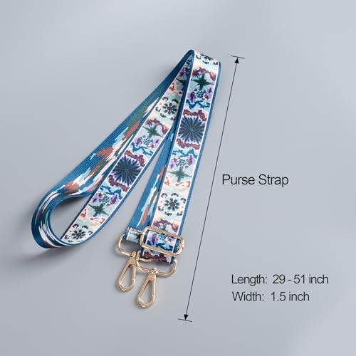 Image of chushui Colorful Pattern Purse Strap, Wide Crossbody Bag Strap Replacement | Change the look of your bag with a simple strap swap.