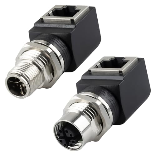 Lonlonty RJ45 to M12 X-Coded 8-Pin Ethernet Adapter, IP68 Shielded