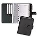 Produktbild BIND 17501 Systemplaner A7 aus FINEtouch-Lederimitat, schwarzer Timeplaner, Mappe ca. 14 x 11,5 x 3 cm, Kalendermappe mit Systemeinlage mit Kalender 1 Woche=2 Seiten, Planer mit Druckverschluss
