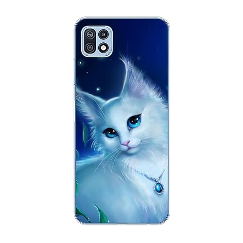KARTXITAI Case Compatible with Samsung Galaxy F42 5G,Shockproof Slim Thin Silicone Protective Anti-Fingerprint Anti-Scratch Anti-Fall Phone Cover - cat, Kitty, Pussy