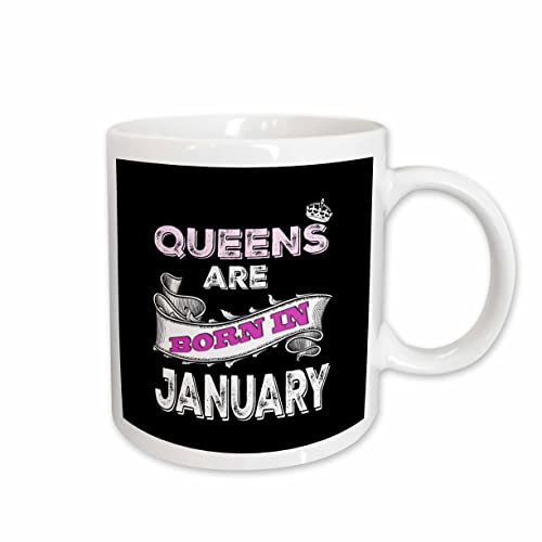 3dRose Queens are born in January 11oz Mug