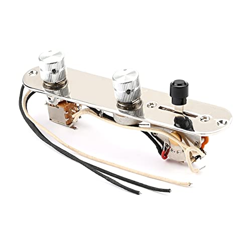 Plaque de commande de guitare électrique avec sélecteur 3 voies fluide et boutons en métal
