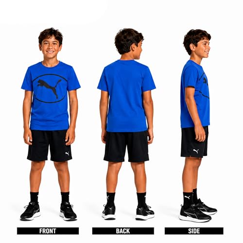 Image of PUMA Boys T-Shirts Athletic Crewneck Short Sleeve Tees (Sizes S-XL) | Soft Breathable Cotton Blend, Comfortable Casual Fit, Great for School, Play & Everyday Wear