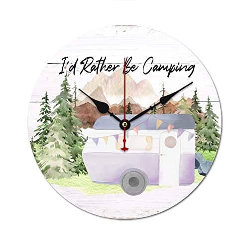 Horloge murale rustique camping : transformez votre salon en chalet