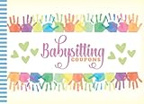  Babysitting Coupons: 50 Vouchers / Blank Template Booklet / Colorful Handprints Art Theme On Pastel Yellow / New Mom Baby Shower Gift Book / Cute Card Alternative