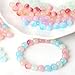 ToBeIT 500Pcs Colourful Gradient Glass Beads 8mm Loose Round Beads Transparent Glossy Surface Glass Bead Bulk Craft Bead for Jewelry Making DIY Bracelets Necklace Supplies (Pastel)