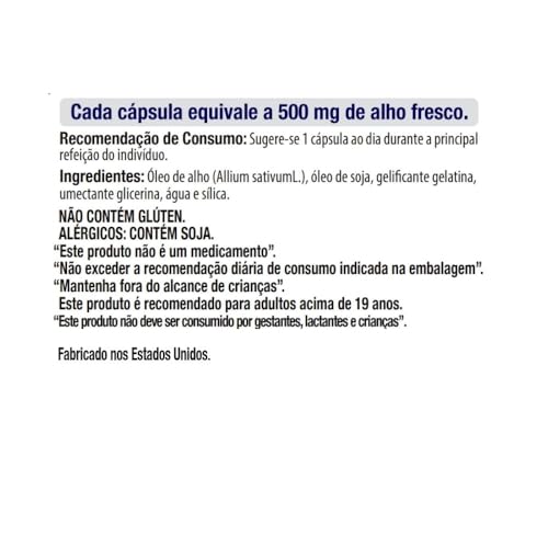 Óleo De Alho 500mg Odor Free Vitgold 100 Cápsulas