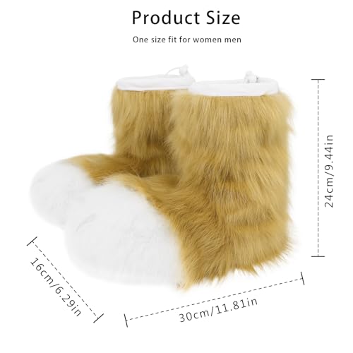 Image of Animal Fuzzy Slippers Bear Cat Wolf Dog Fox Fursuit Feet Paw Claw Shoes Furry Boots Costume Accessories for Adult Kids