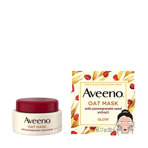 Aveeno Oat Face Mask with Pomegranate Seed Extract, Kiwi Water, and Prebiotic Oat, Hydrating Full Face Mask for Glowing Skin, Paraben Free, Phthalate-Free, 1.7 oz