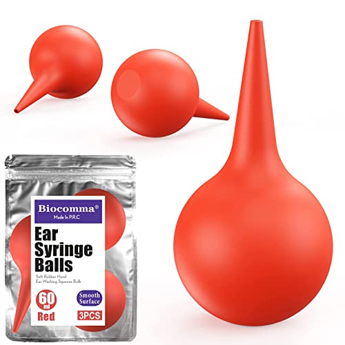 Biocomma 3Pcs Ear Syringe ,Hand Bulb Syringe Ear Washing Squeeze Bulb For Kids Adults Laboratory Tool(60Ml/2Oz) #TOP30