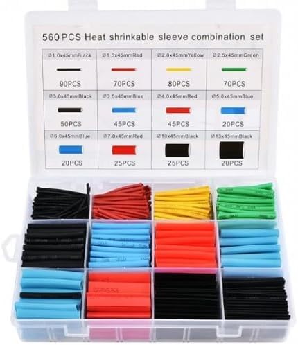 Orret Home 560 Parça Isıyla Daralan Makaron Kablo Koruyucu Set, Elektrik Kablosu için Isıya Dayanıklı Koruyucu, Kutulu, Çeşitli Boyutlarda