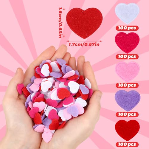 Image of MARFOREVER Valentine's Day Felt Hearts Confetti Heart Decorations Confetti | Valentine Foam Confetti, Romantic Heart Shape Sprinkles Scatter, for Wedding Valentines Mothers Day Party Supplies DIY Crafts