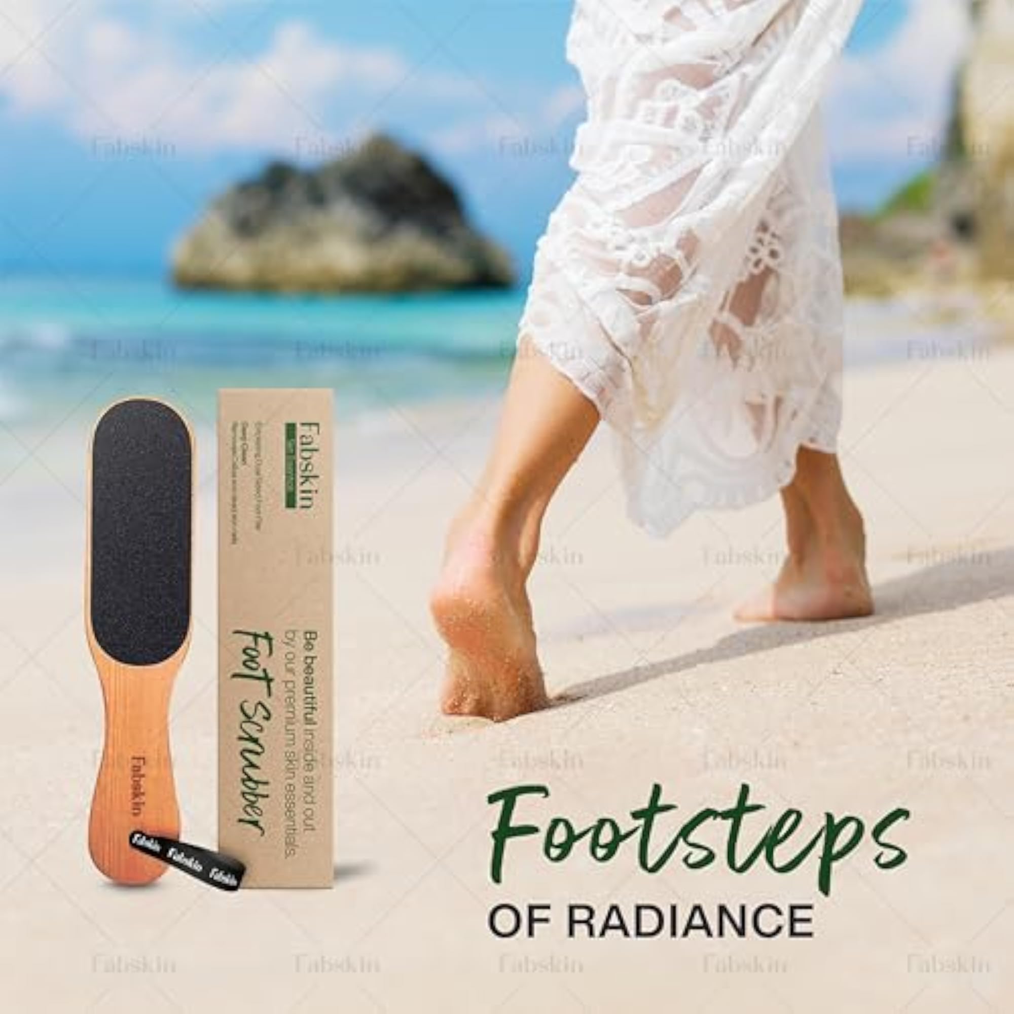 Wooden Foot Scrubber for Dead Skin, Dual Sided