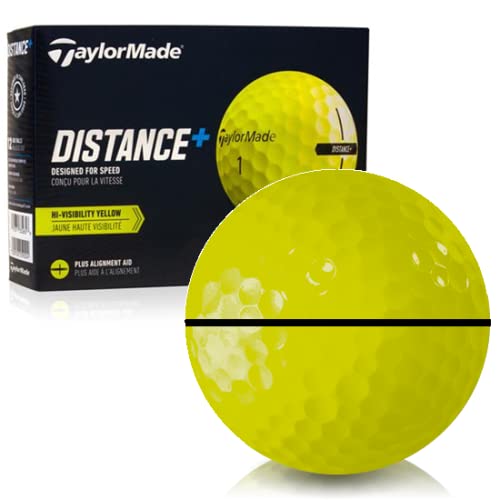 TaylorMade Taylor Made Distance+ Yellow AlignXL Personalized Golf Balls