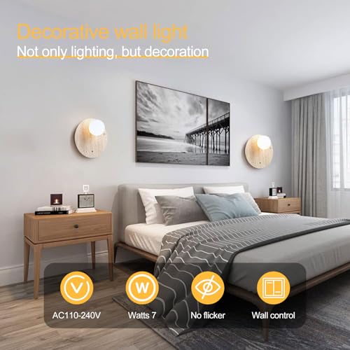 Image of Stone Wall lamp Set of 2 with Glass Lampshade Indoor Round Travertine Wall Sconce G9 Base Wall Lights Fixtures with Switch for Bedroom Living Room Bathroom Vanity