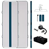Tuxedo Sailor Inflatable Gymnastics Mat with Electric Pump, Storage Bag, Repair Kit–Air Mat for Home Training, Cheerleading, Yoga