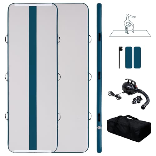 Tuxedo Sailor Inflatable Gymnastics Mat with Electric Pump, Storage Bag, Repair Kit–Air Mat for Home Training, Cheerleading, Yoga