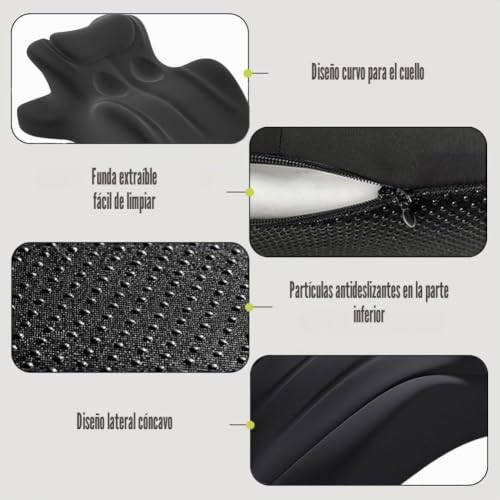 Miniatura 6 de Generisch Almohada De Espuma Viscoelástica Para Parejas Cojín De Posicionamiento De 27 Con Soporte Lumbar, Cojín Impermeable Para Mayor Intimidad Y Comodidad En El Dormitorio Negro