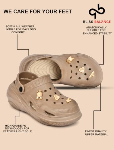 Image of HEALTH FIT SUPER SOFT Comfortable Adjustable Back Strap Clogs & Cute Charms |Waterproof Anti Skid & Lightweight Cushioned Stylish Clogs Mules for Women's & Girl's HFSILK11