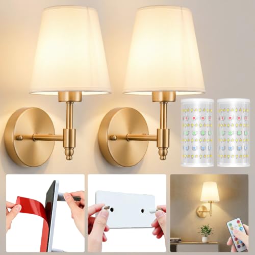 Nekhung Battery Operated Wall Sconce, Peel and...
