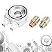 X AUTOHAUX Universal Car Aluminum Alloy Oil Filter Cooler Sandwich Thread Plate Adapter Oil Cooler Kit Silver Tone M20x1.5 1/8 NPT