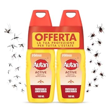 Autan Active Vapo Spray Antizanzare, Repellente Zanzare con Azione Protettiva Duratura, 8 ore di protezione, 2 Confezioni da 100ml