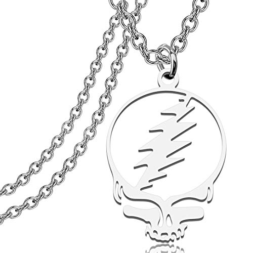 Steal Your Face Necklace Psychedelic Rock Music Gift Best Gifts for Music Lovers (Steal Your face NE)