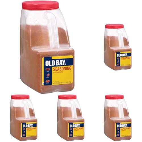 Image of OLD BAY Seasoning, 7.5 lb - One 7.5 Pound Container of OLD BAY All-Purpose Seafood Seasoning, Perfect for Crabs, Shrimp, Chicken, Chowder, Pizza, Fries and More (Pack of 5)