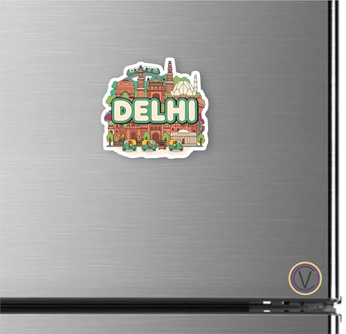 Image of Delhi Acrylic Fridge Magnet - UV Texture Printed, Stylish Multicolor Magnet for Fridge, Wardrobe & Metal Surfaces, Pack of 1 (Delhi)