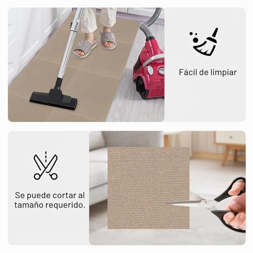 Miniatura 4 de Azulejos De Alfombra 30 X 30 Cm Autónomos Juego De 10 Unidades 0,9 M Azulejos De Alfombra Autoadhesivos, Alfombra Con Parte Posterior, Alfombra Azulejos Para Cortar Para Apartamento, Casa