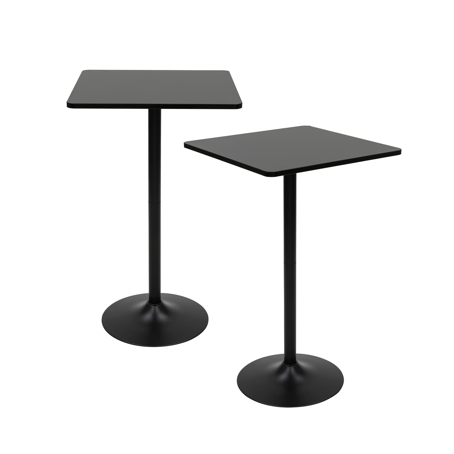 Pearington Mesa de Pub, Metal, Negro, Paquete de 2