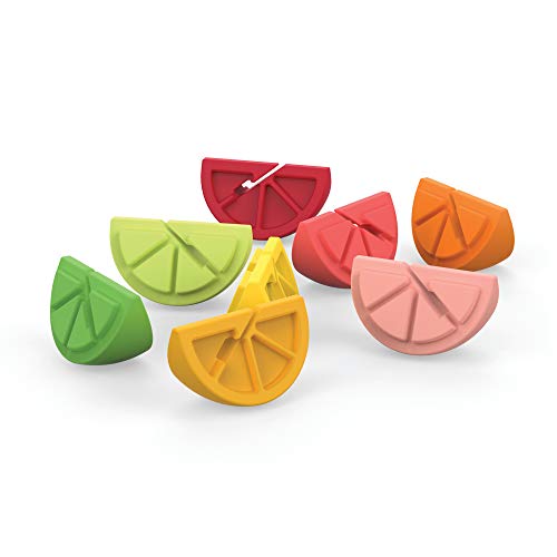 True Zoo Citrus Wine Charms Glass Markers In Assorted Colors, 8 Count #TOP3