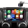 Votheon 10" Radio Upgrade for Jeep Wrangler JK 2007-2018 Dodge Ram 1500 Compass Grand Cherokee,Android 13 2GB+32GB with Backup Camera CarPlay/Android Auto FM AM WiFi