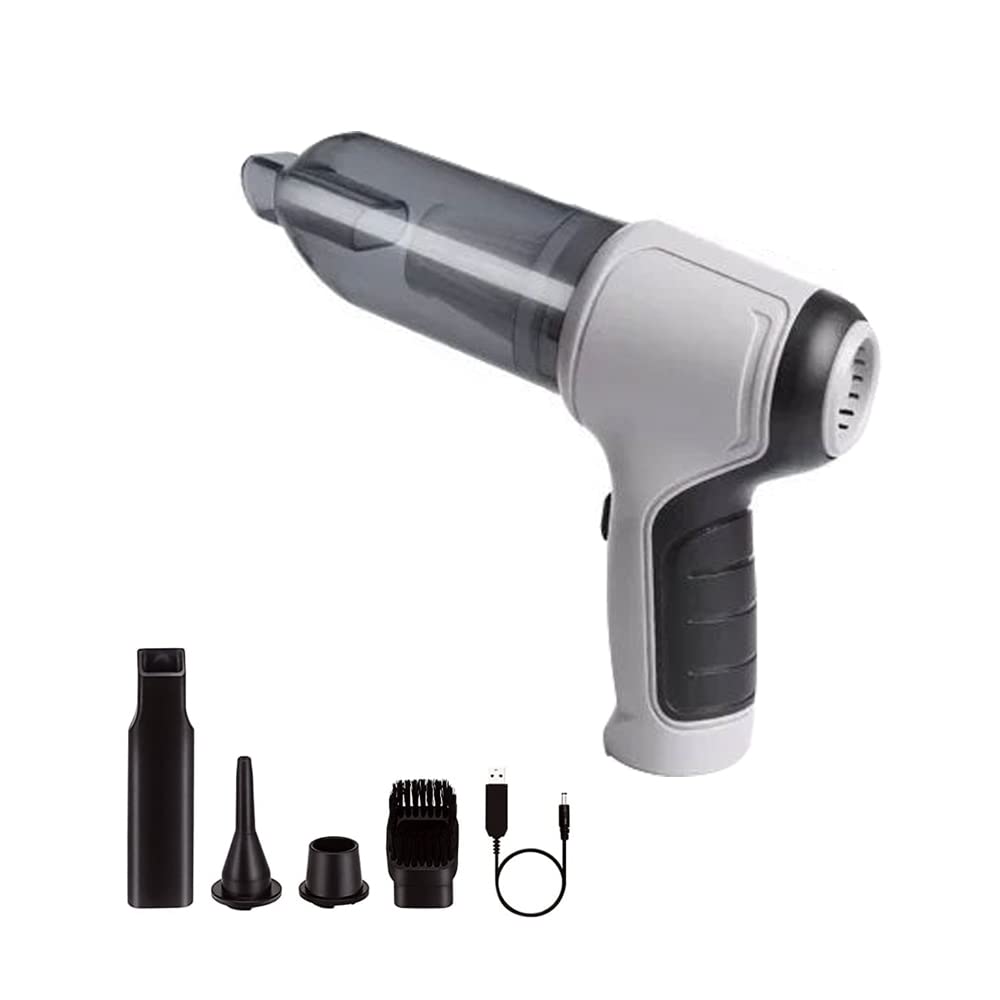 Riloer Handheld Cordless Vacuum Cleaner 9,000Pa 3 Types Nozzles Car Vacuum, 120W Rechargeable Vacuum, Low Noise Hand Vacuum for Car, Pet, Crumb, Laptop Gray