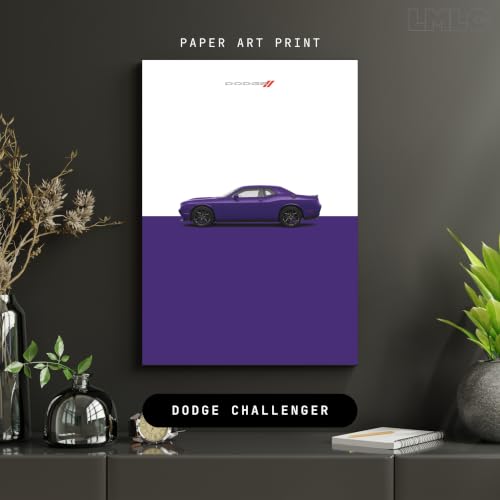 Image of Live Mad Live Crazy Dodge Challenger Portrait Single Wall Paper Poster, A3 Size, 16.5L X 11.7W Inches Unframed Art Prints - Home, Bedroom, Living Room & Decor - Aesthetic, Matt Finish, Frame Not Included