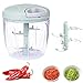 Cortador de Verduras, 900ml Picadora Manual de Alimentos Trituradora de Alimentos para Verduras, Carne, Hierbas, Cebolla, Ajo, Ensalada Picadora Manual con Cuerda (Verde)