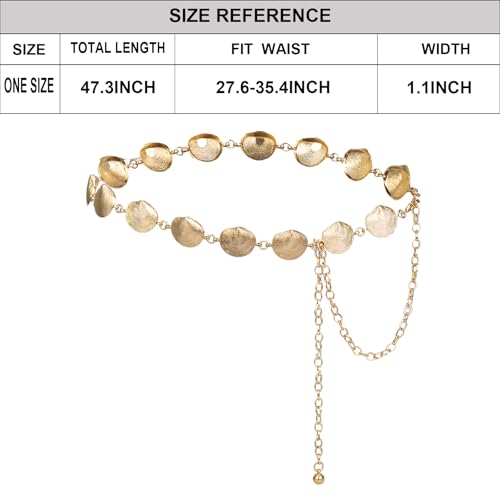 ILuvatar Luvatar Womens Metal Chain Dress Belt Hollow Out Daisy Sweater Belt Decorated Skinny Waist Belt2