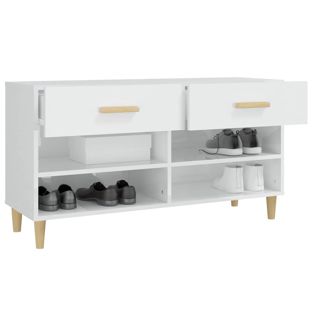 Scarpiera bianca lucida 102x35x55 cm