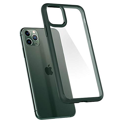 Image of Spigen Ultra Hybrid Back Cover Case for iPhone 11 Pro, Durable Hybrid Structure, Air Cushion Technology - PC+TPU | Midnight Green