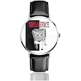 Schwarzfarbige Uhr im klassischen Stil, langlebiger, weicher Lederuhrgürtel für ein angenehmes Trageerlebnis. Das importierte Quarzwerk bietet eine genaue und genaue Zeitmessung.