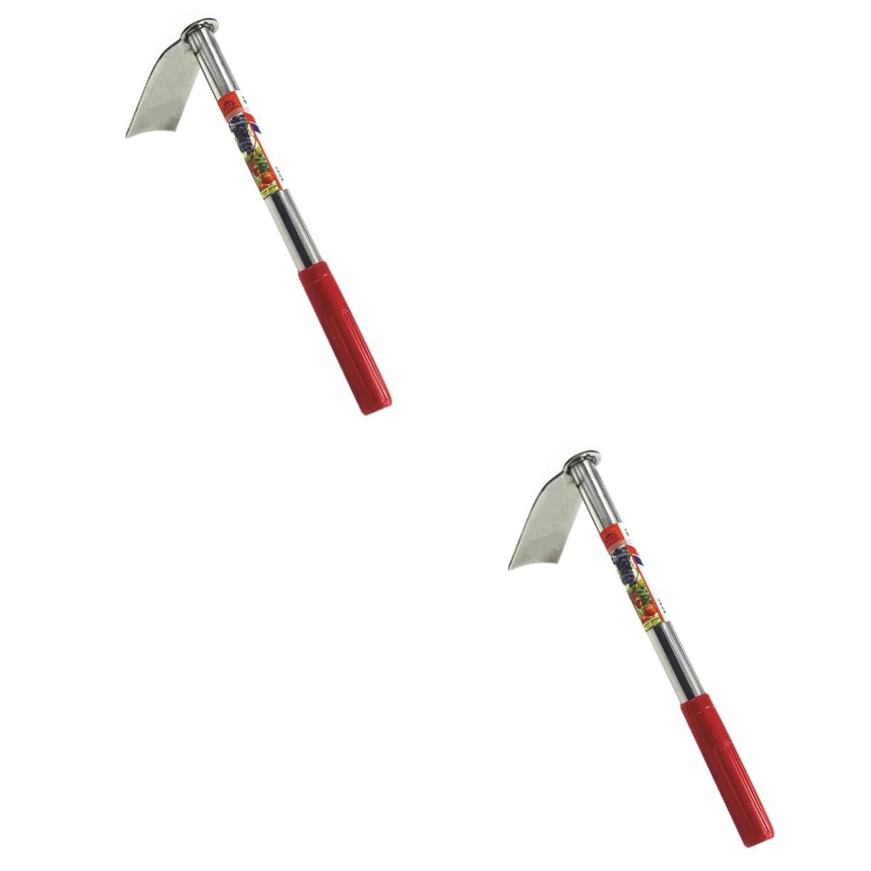 Kisangel 2 Piezas Accesorios de jardín horca azada de Mano Herramienta de jardín Pala Rastrillo farmina Accesorios para motoazada ferramentas azada de jardín pequeña azada de Acero Rojo