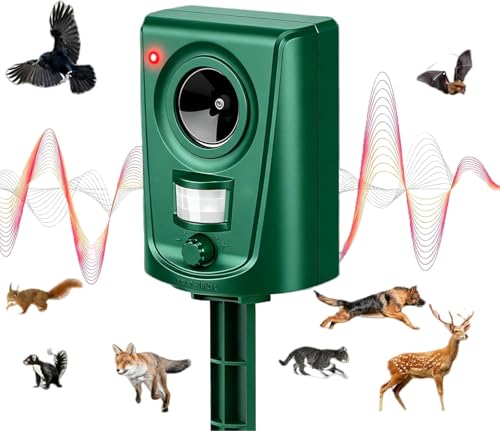 Mon Répulsif Répulsif ZéroChat - Anti Chat d'Extérieur Radical à Ultrasons - Repousse Chats, Chiens et Animaux Sauvages, Capteur de Mouvement PIR,...