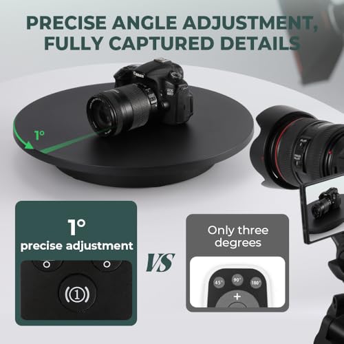 Flyrivergo Photography Turntable 16.5inch/220lb Motorized Rotating Display Stand 360 Degree with Remote Control Electric Turntable for Photo or Video, 3D Scanning