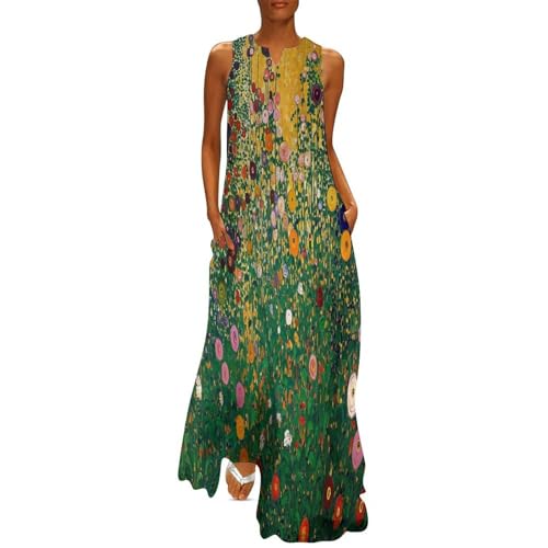 Robe longue imprimé abstrait de jardin : maxi robe bohème grande taille chic col en V