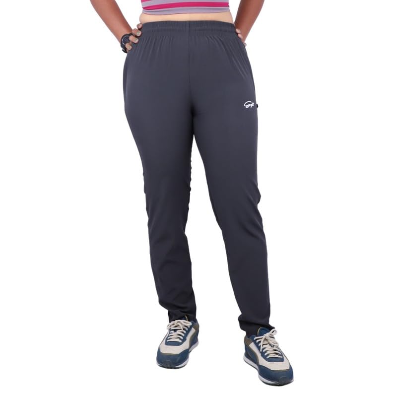 Image of Go-Fit Women Zip Pocket Synthetic Dry-Fit Gym Casual Lower Joggers Trackpant Sports Pant | Multicolors