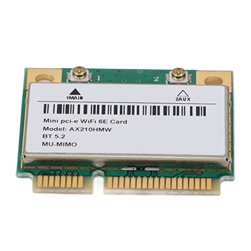 AX210HMW Mini PCIE Card, Wi-Fi 6E Laptop Card, 2.4G/5G/6G Tri-Band Module for Laptop, 802.11A/B/G/N/AC/AX, Bluetooth 5.2, MU-MIMO