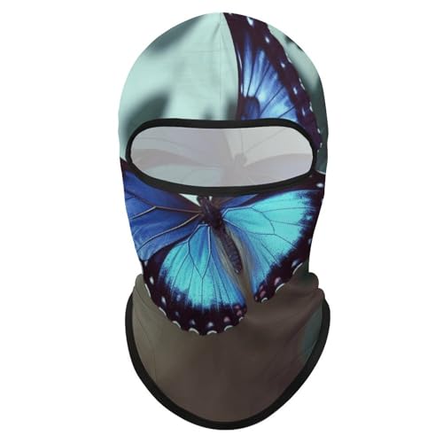 Balaclava para Hombres Máscara de Esquí Azul Mariposa para Invierno Cubrebocas para Ciclismo miniatura 1